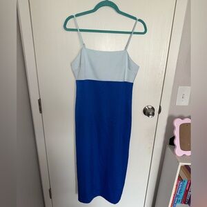 Lulu's Two-Tone Blue Midi Dress